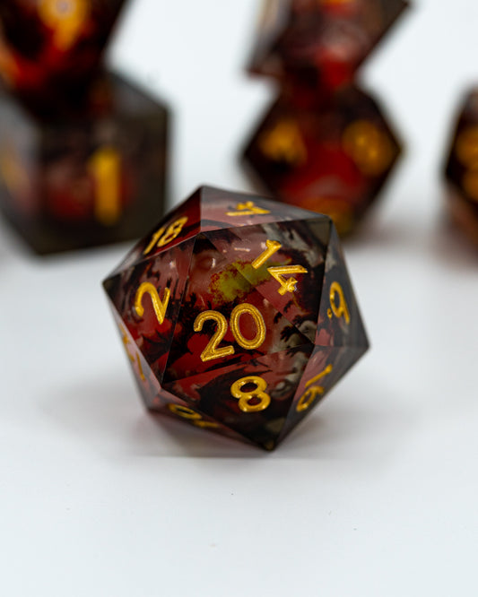 Flame Forged | 7 Piece Sharp Edge Dice Set