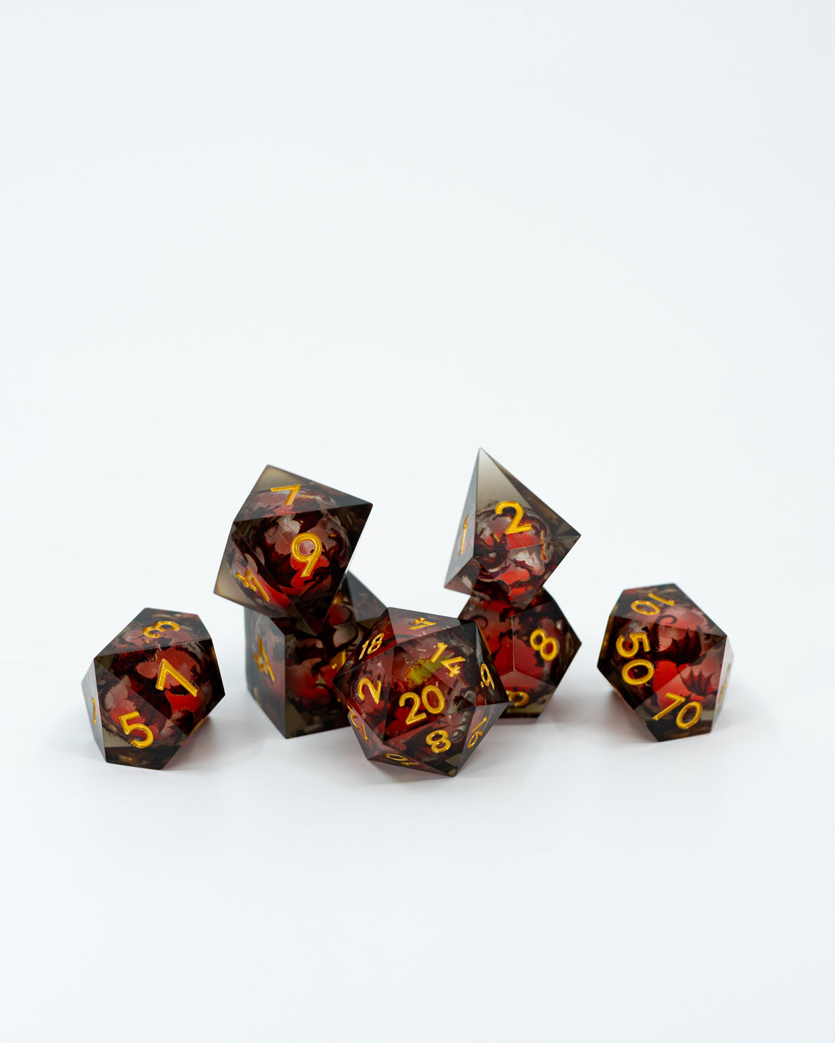 Flame Forged | 7 Piece Sharp Edge Dice Set