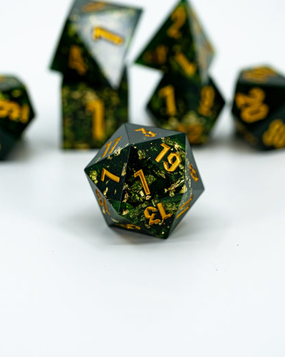 Ossiriand | Emberglow Original | 7 Piece Sharp Edge Resin Dice Set