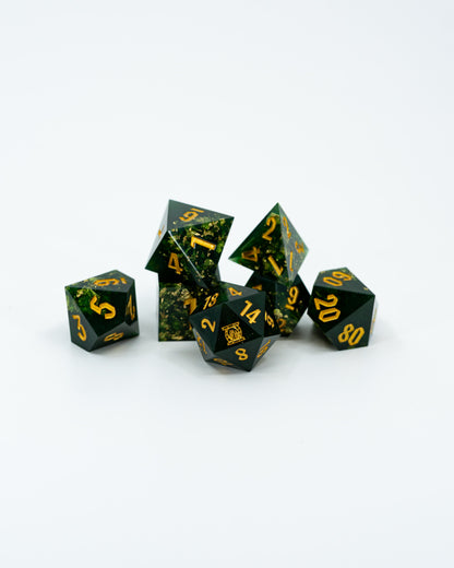 Ossiriand | Emberglow Original | 7 Piece Sharp Edge Resin Dice Set