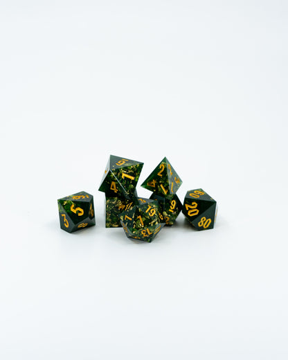 Ossiriand | Emberglow Original | 7 Piece Sharp Edge Resin Dice Set