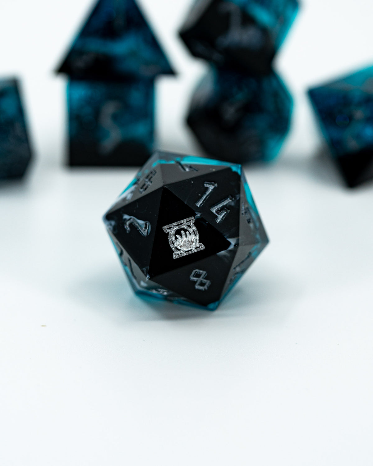 Long Dark Winter | Emberglow Original | 7 Piece Sharp Edge Resin Dice Set
