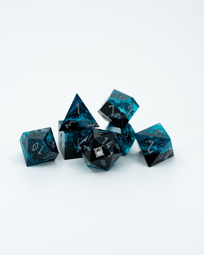 Long Dark Winter | Emberglow Original | 7 Piece Sharp Edge Resin Dice Set