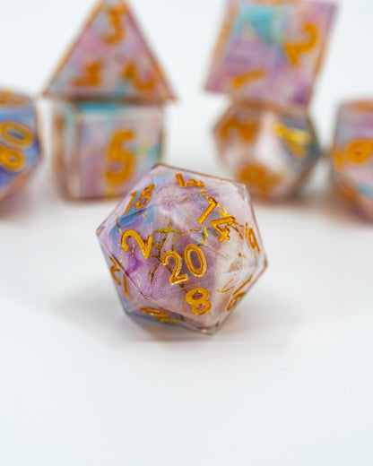 Galatea | Double Cast | 7 Piece Sharp Edge Dice Set