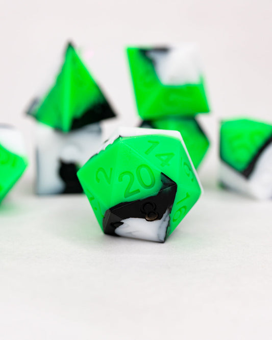 Flubber | 7 Piece Soft Silicone Dice Set - Emberglow Gaming