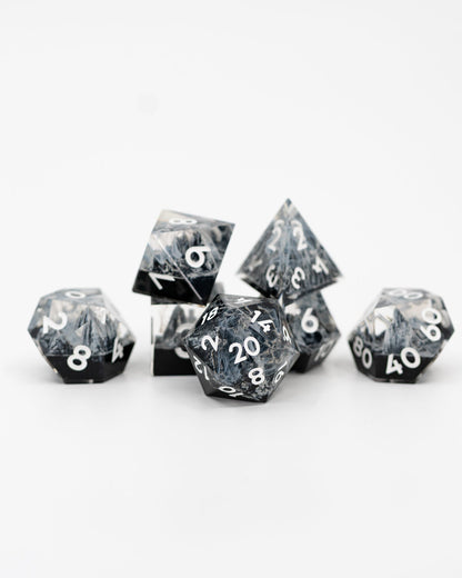 White Mountains | Double Cast | 7 Piece Sharp Edge Dice Set