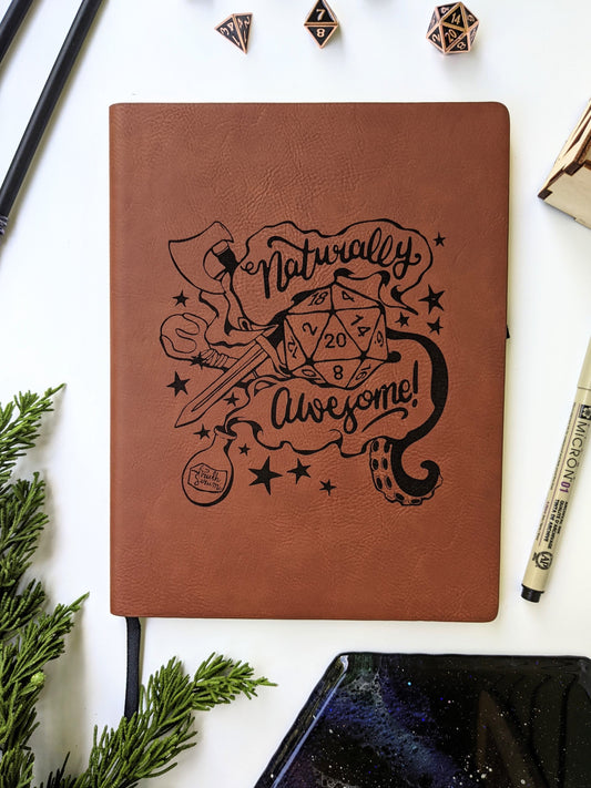 Naturally Awesome | Vegan Leather Journal - Emberglow Gaming