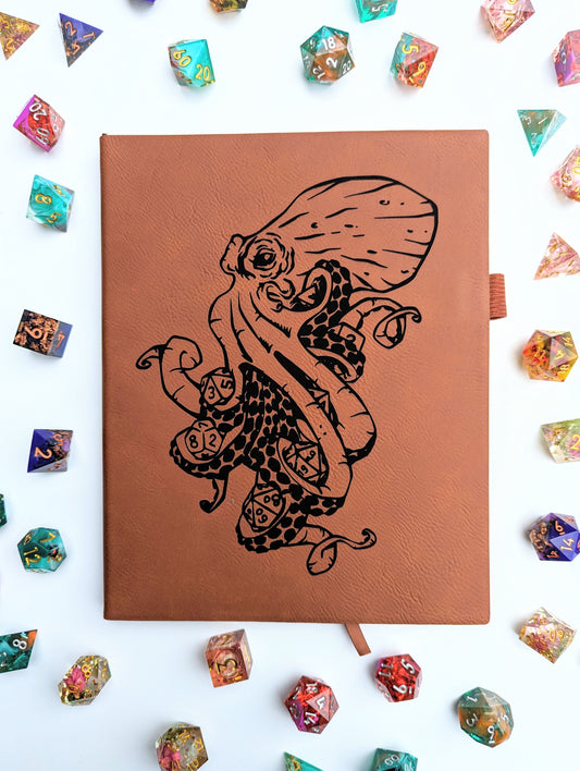 Kraken of Holding | Vegan Leather D&D Campaign Journal - Emberglow Gaming