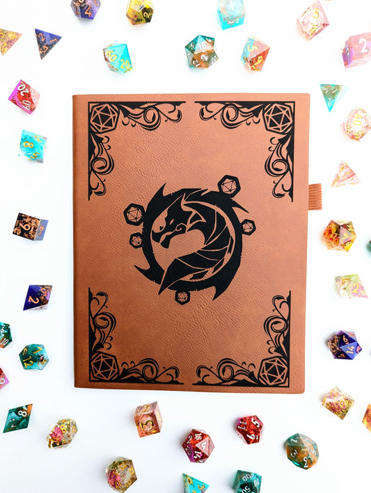 The Waiting Wyvern | Vegan Leather D&D Campaign Journal - Emberglow Gaming