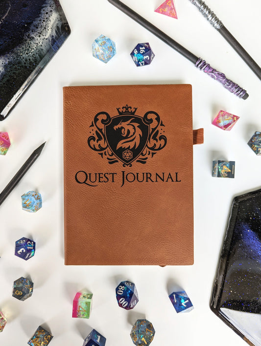 Quest Journal | Vegan Leather Mini Dot Journal - Emberglow Gaming