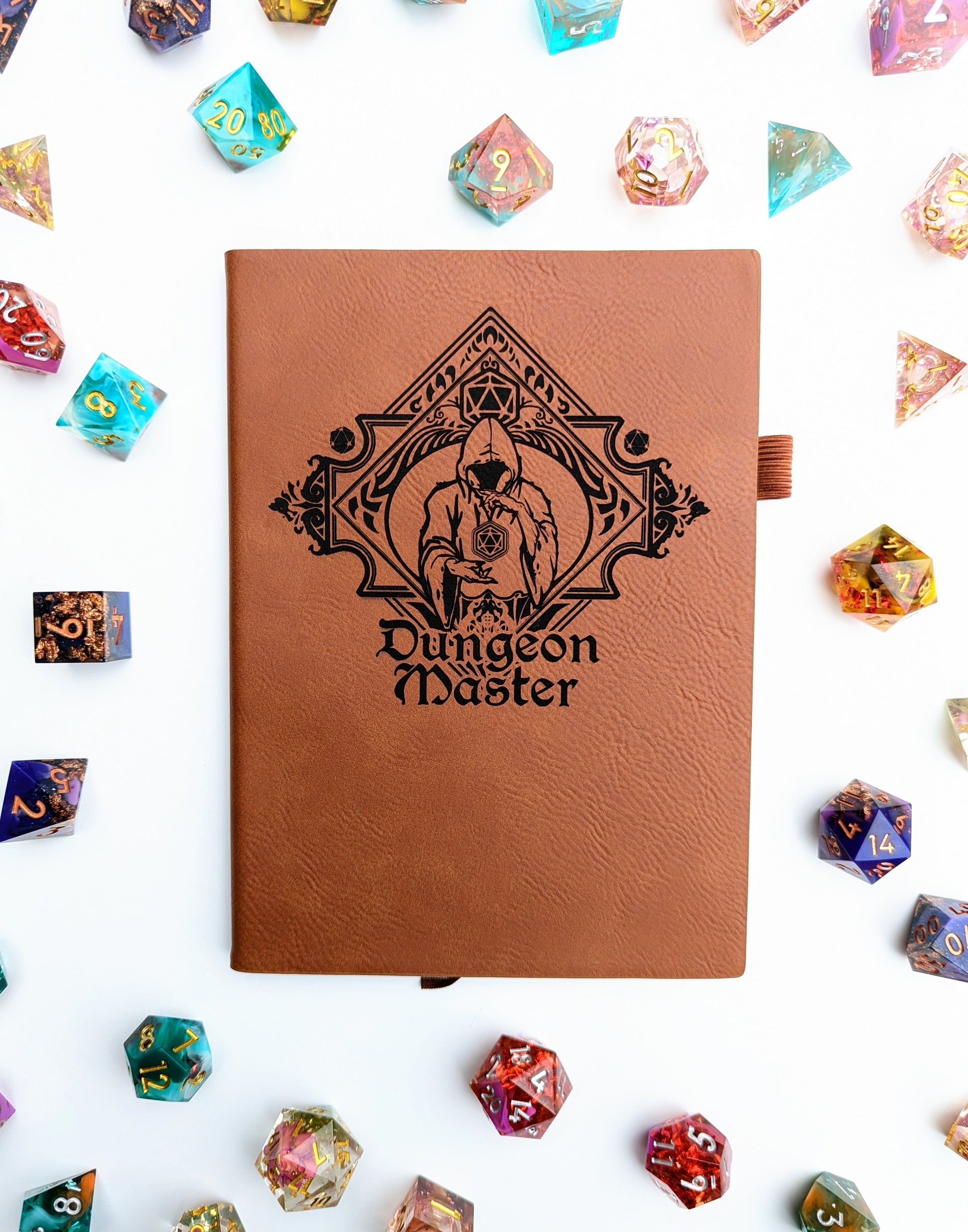 The Fate Twister | Vegan Leather Mini Dot Journal - Emberglow Gaming