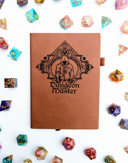 The Fate Twister | Vegan Leather Mini Dot Journal - Emberglow Gaming