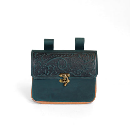 JZW | Leather Bag | LG | Dark Teal and Tan