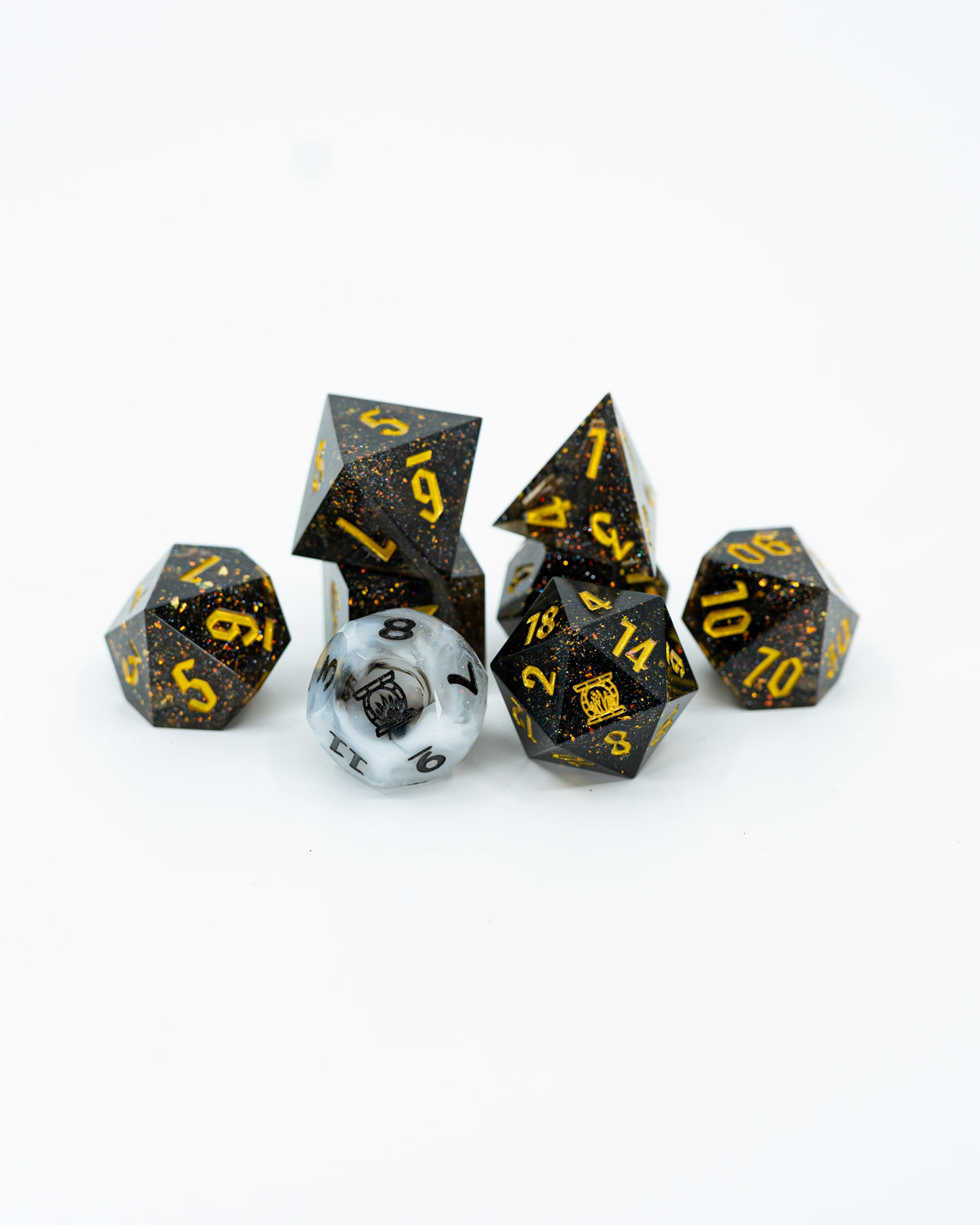 Brimstone | Emberglow Original | 7 or 8 Piece Sharp Edge Resin Dice Set