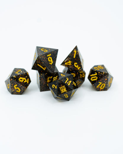 Brimstone | Emberglow Original | 7 or 8 Piece Sharp Edge Resin Dice Set