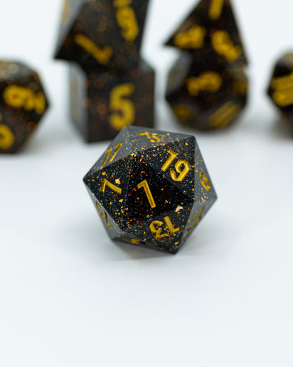 Brimstone | Emberglow Original | 7 or 8 Piece Sharp Edge Resin Dice Set