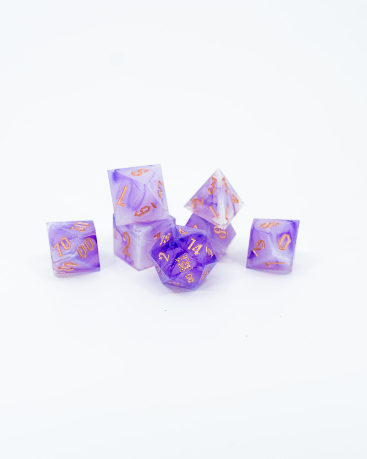 Essence of Dittany | Emberglow Original | 7 or 8 Piece Sharp Edge Resin Dice Set
