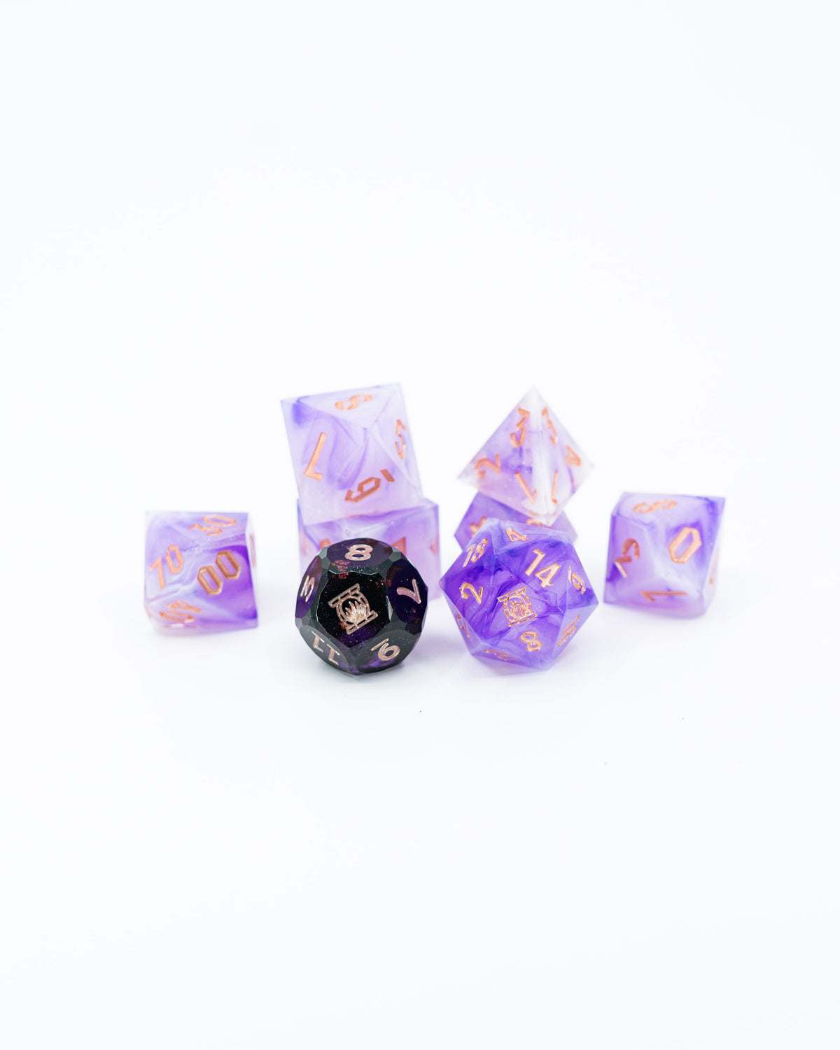 Essence of Dittany | Emberglow Original | 7 or 8 Piece Sharp Edge Resin Dice Set