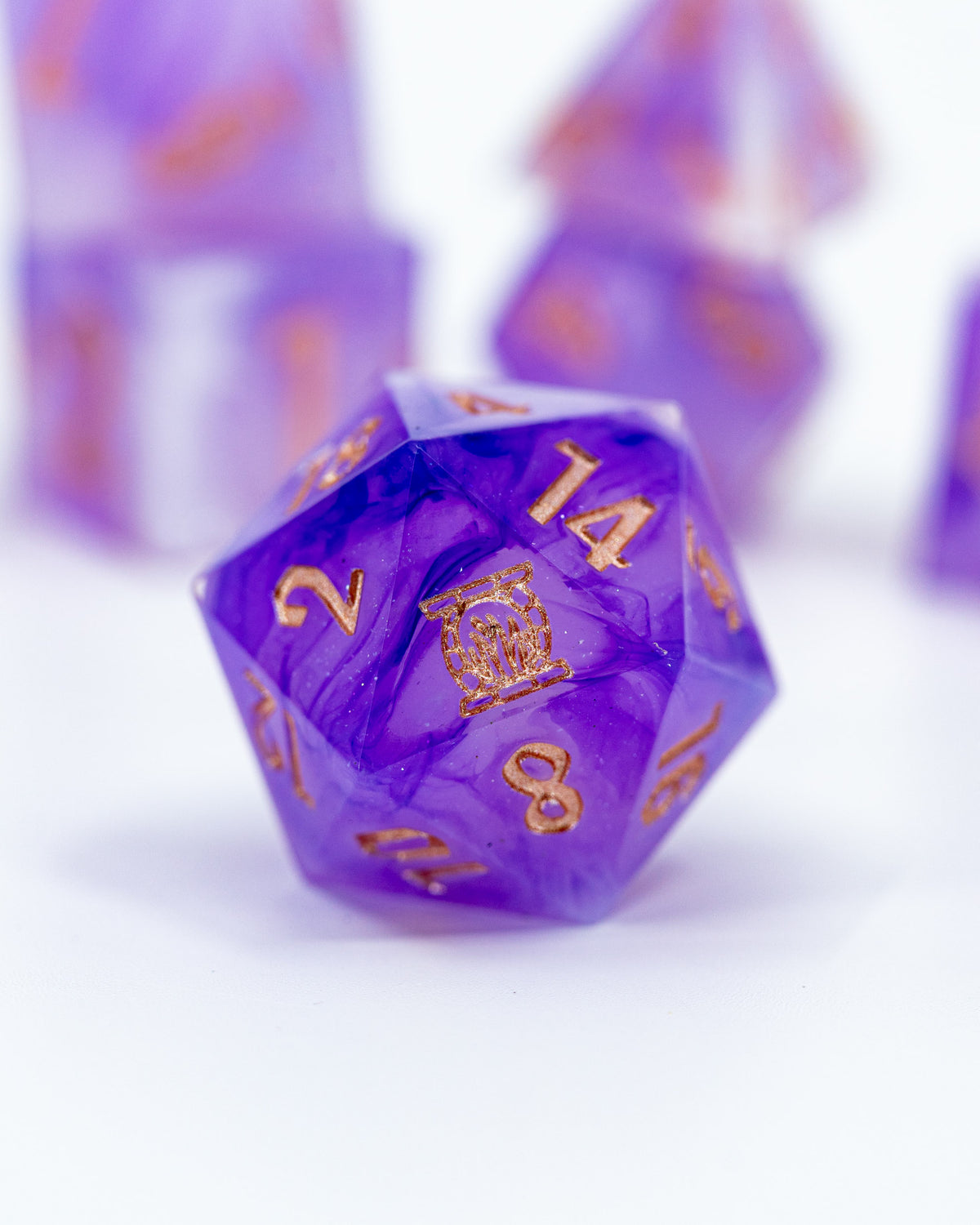 Essence of Dittany | Emberglow Original | 7 or 8 Piece Sharp Edge Resin Dice Set