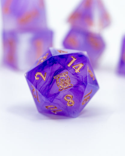 Essence of Dittany | Emberglow Original | 7 or 8 Piece Sharp Edge Resin Dice Set