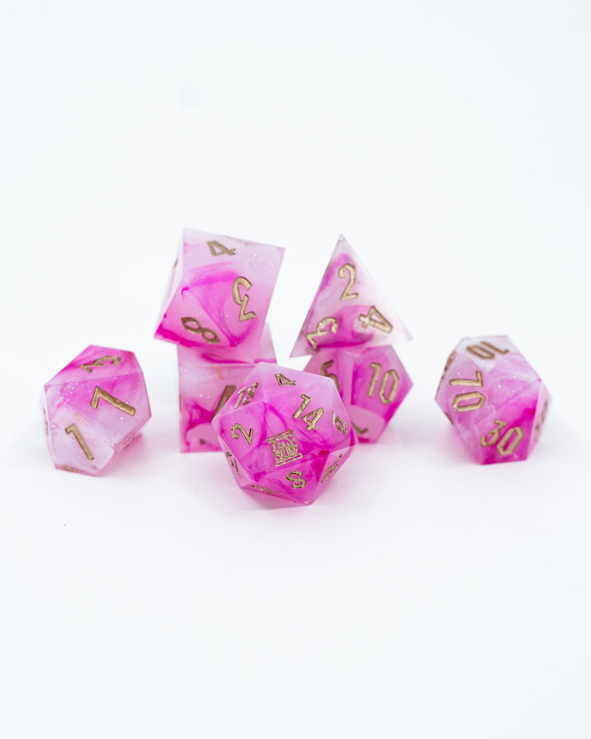 Mary Sue | Emberglow Original | 7 or 8 Piece Sharp Edge Resin Dice Set