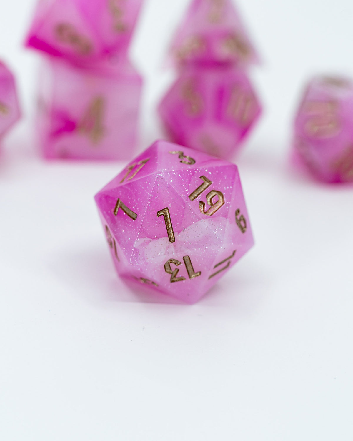 Mary Sue | Emberglow Original | 7 or 8 Piece Sharp Edge Resin Dice Set
