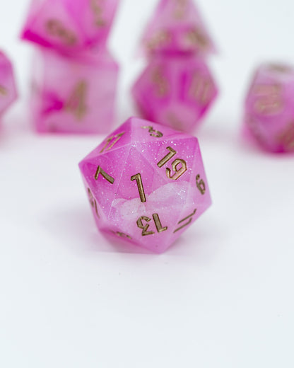 Mary Sue | Emberglow Original | 7 or 8 Piece Sharp Edge Resin Dice Set