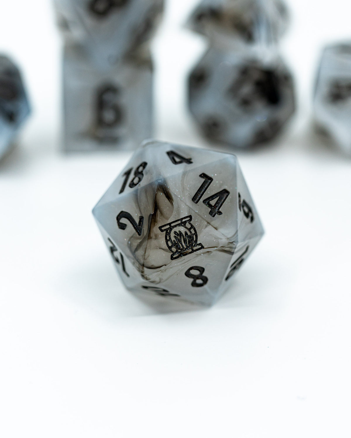 Plague Mask | Emberglow Original | 7 or 8 Piece Sharp Edge Resin Dice Set