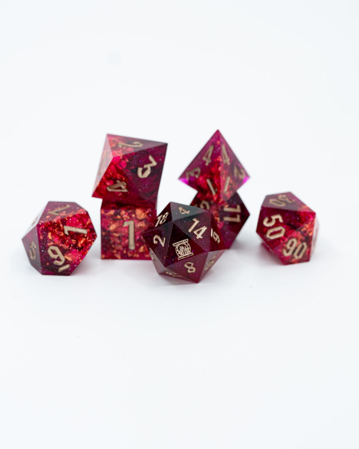 Blood Money | Emberglow Original | 7 or 8 Piece Sharp Edge Resin Dice Set