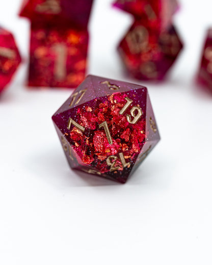 Blood Money | Emberglow Original | 7 or 8 Piece Sharp Edge Resin Dice Set