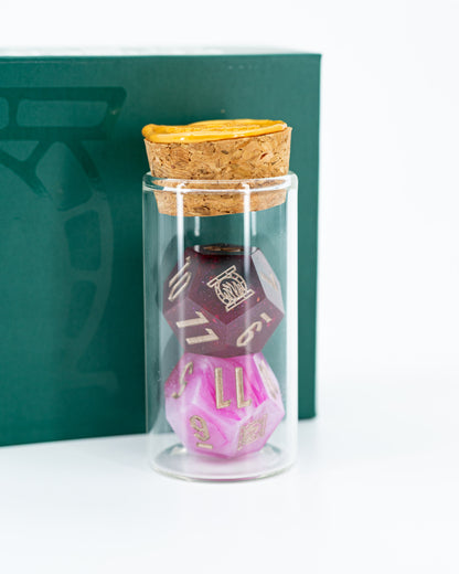 Flame/Flower | 2 Sharp Edge Resin Oversized 33mm D12 Dice | Duality Dice