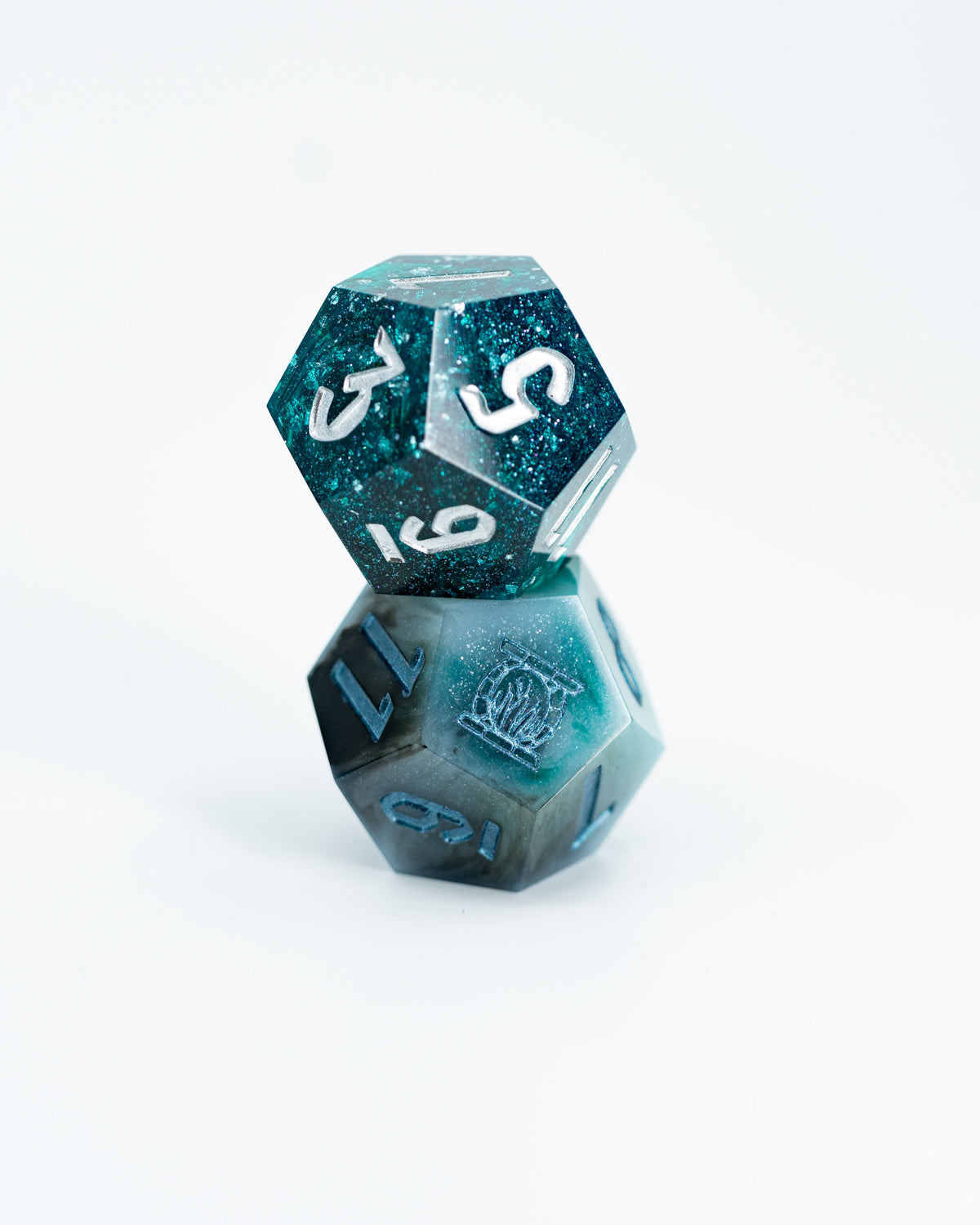 Seelie/Unseelie | 2 Sharp Edge Resin Oversized 33mm D12 Dice | Duality Dice