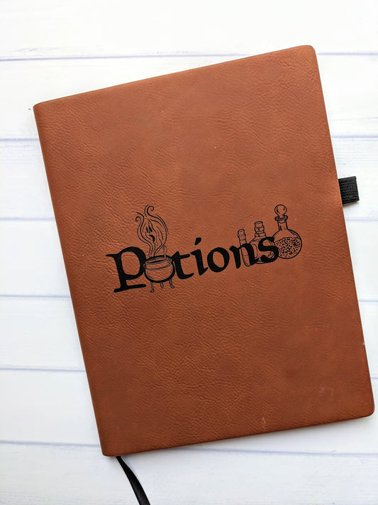 Potions | Vegan Leather Lined Journal - Emberglow Gaming