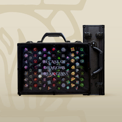 COLOSSAL In Case Of Dragons Break Glass | 66 Set Capacity | Plexi Glass Dice Display Case - Emberglow Gaming