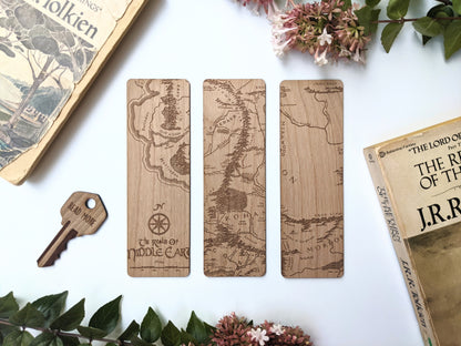 LOTR Mordor Map | Tolkien | Engraved Wooden Bookmark (T) - Emberglow Gaming