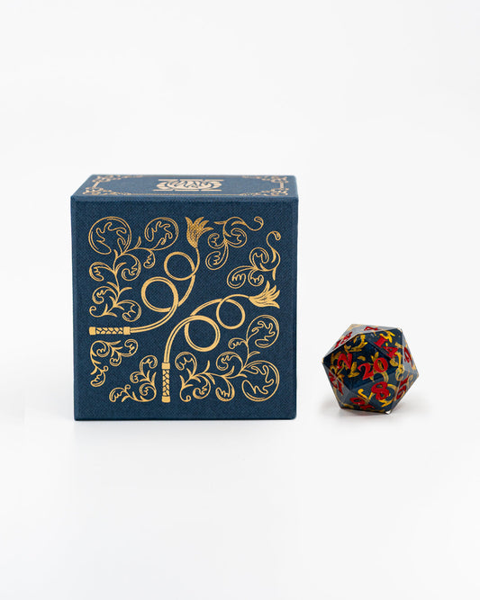 Roll BIGGER! Moar WHIPPY!! | JzW Themed 33mm Resin Cast 20-sided Die (in extra fancy box!)