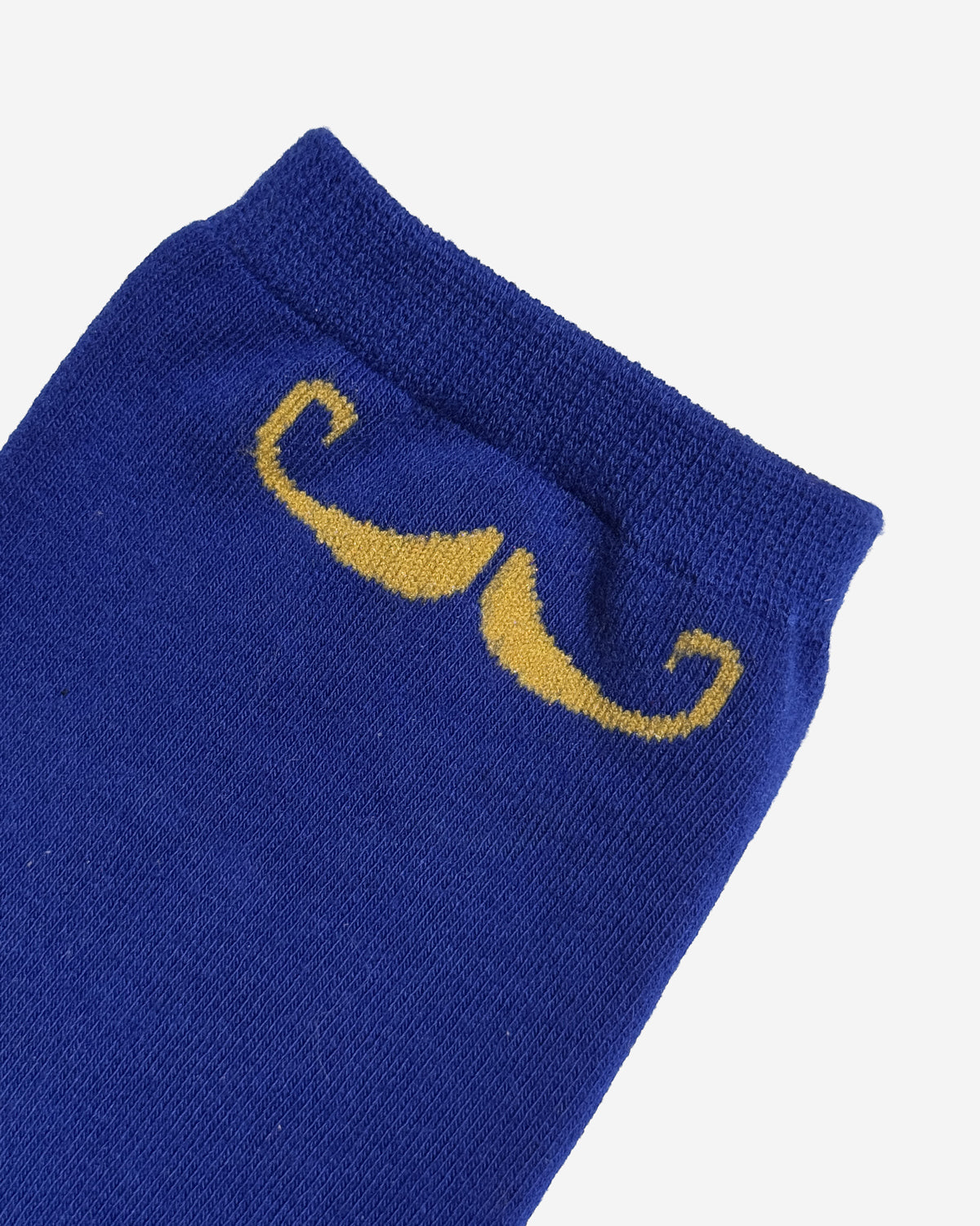 JzW Mustachio'd Foot Adorners! | Crew Cut Socks | Blue and Yellow