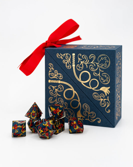 Roll for Whippery! | JzW Themed 7 piece Resin Cast DnD Dice Set (in extra fancy box!)