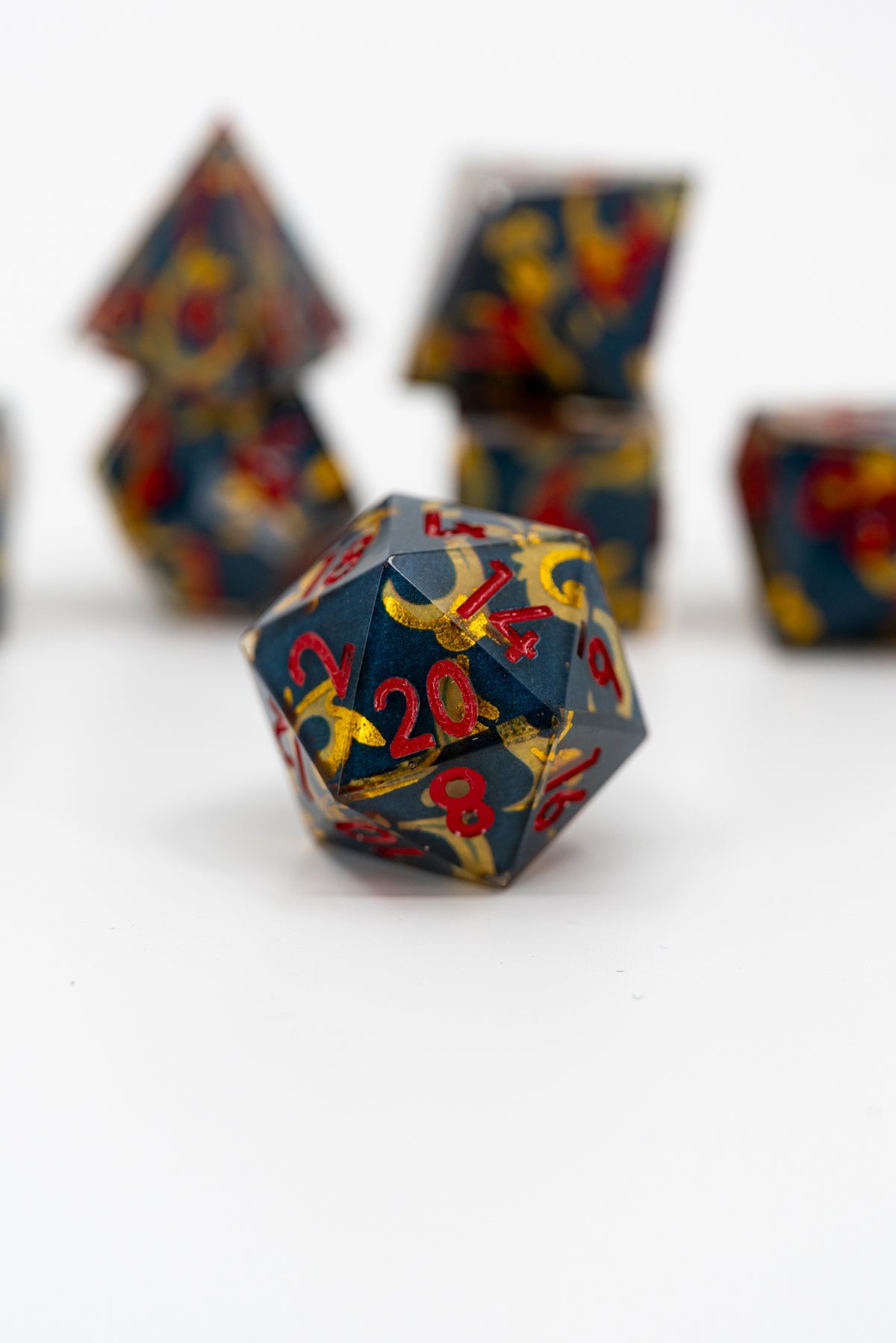 Roll for Whippery! | JzW Themed 7 piece Resin Cast DnD Dice Set (in extra fancy box!)