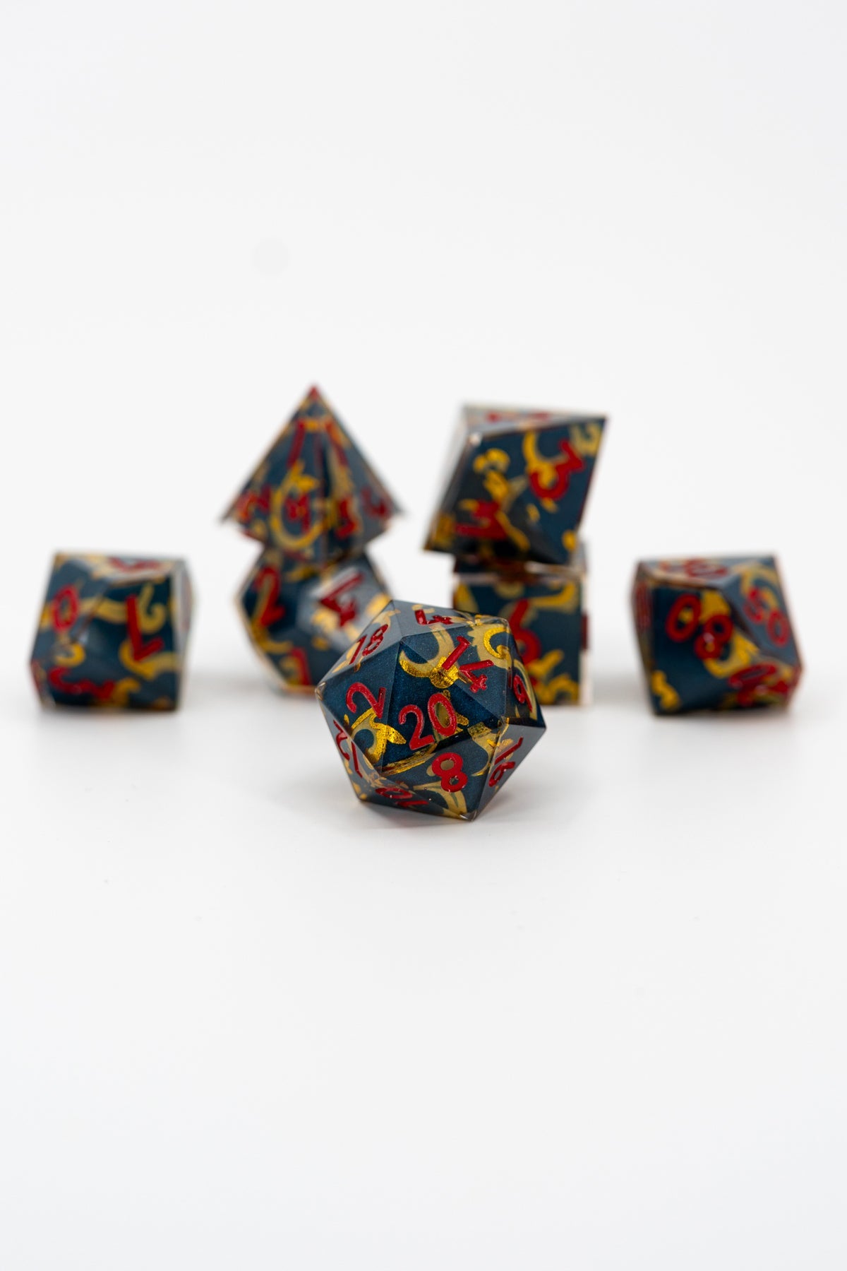 Roll for Whippery! | JzW Themed 7 piece Resin Cast DnD Dice Set (in extra fancy box!)