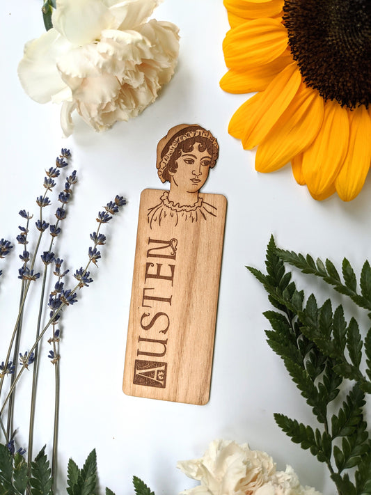 Austen | Engraved Wooden Bookmark (T) - Emberglow Gaming