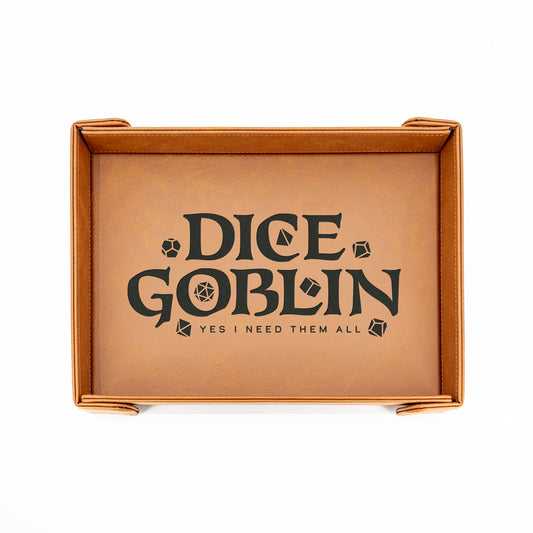 Dice Goblin | LG Magnetic Vegan Leather Dice Tray (Rectangular)