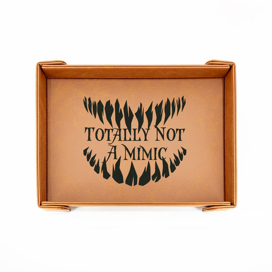 Totally Not a Mimic | LG Magnetic Vegan Leather Dice Tray (Rectangular)