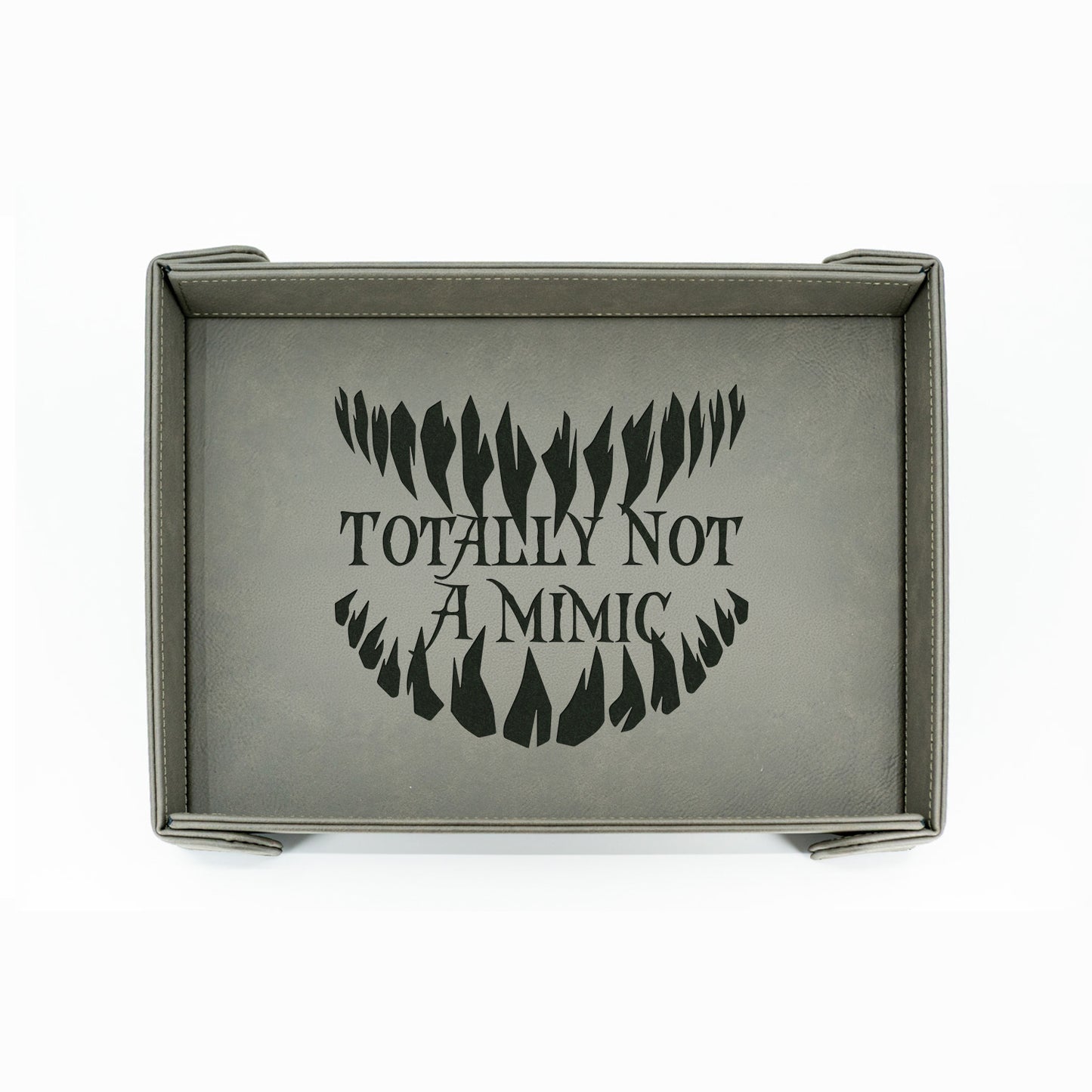 Totally Not a Mimic | LG Magnetic Vegan Leather Dice Tray (Rectangular)