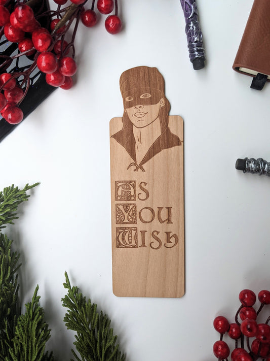 As You Wish | Engraved Wooden Bookmark (T) - Emberglow Gaming