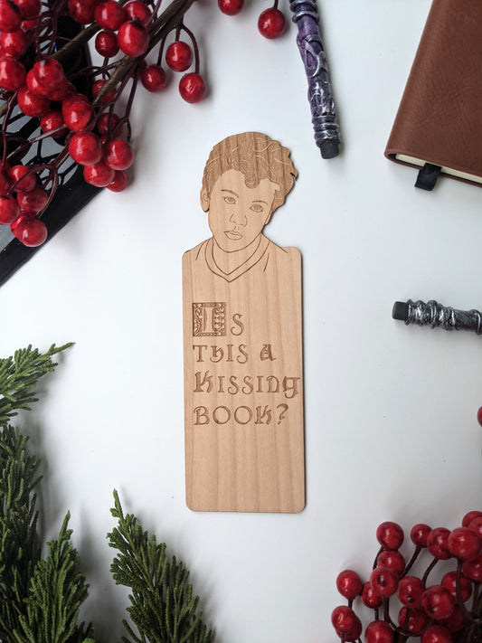 Is This A Kissing Book? | Engraved Wooden Bookmark (T) - Emberglow Gaming