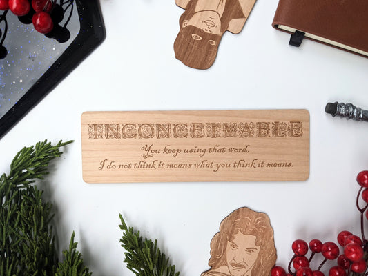 Inconceivable | Engraved Wooden Bookmark (T) - Emberglow Gaming