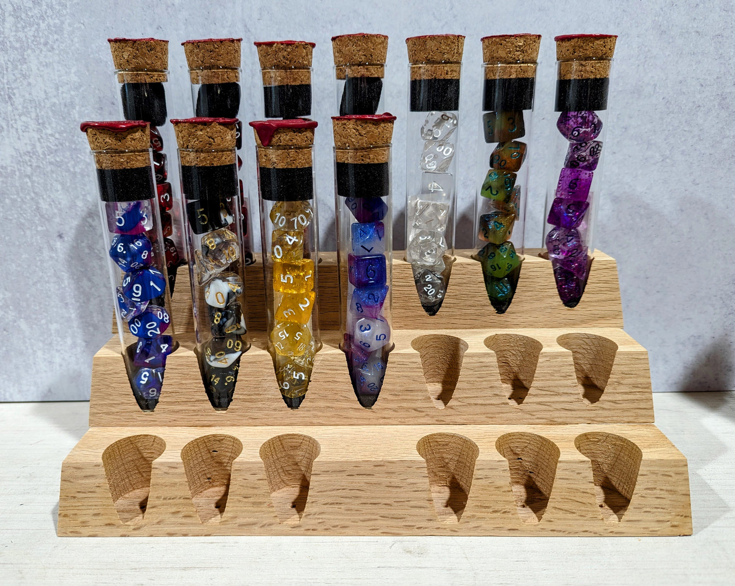 Dice Display Stand | Acrylic Dice Vials | Large Pyramid - Emberglow Gaming
