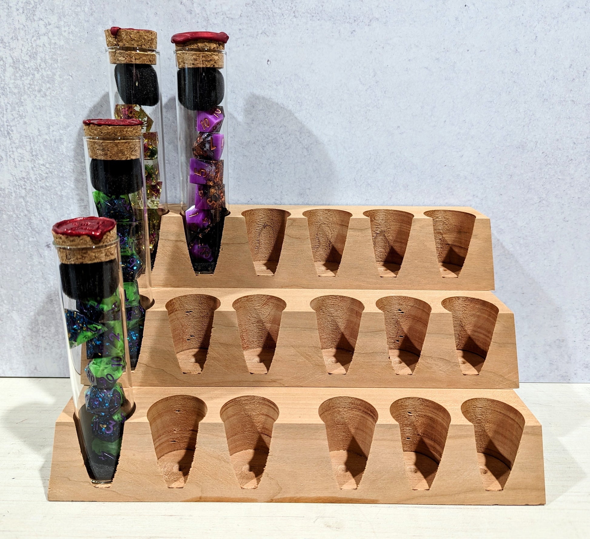 Dice Display Stand | Sharp Edge Dice Vials | Large Pyramid - Emberglow Gaming