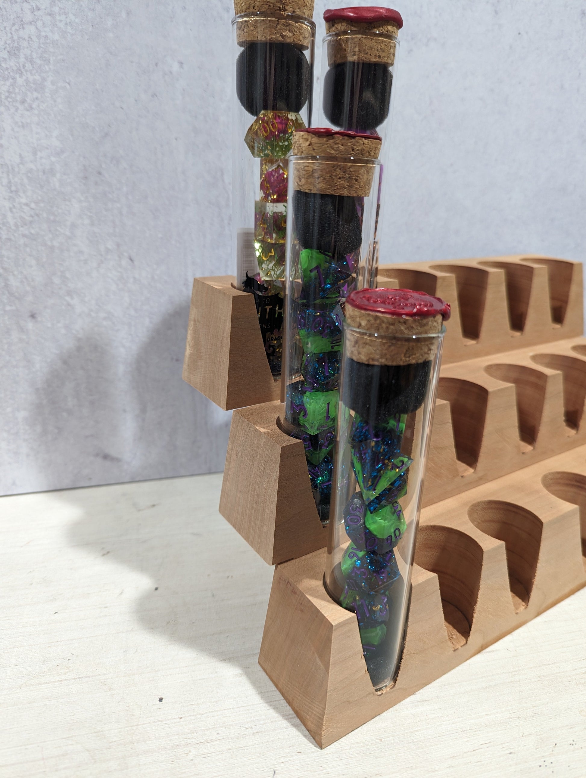 Dice Display Stand | Sharp Edge Dice Vials | Large Pyramid - Emberglow Gaming